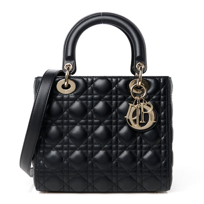 Christian Dior Lambskin Cannage Medium Lady Dior Black 1 of 10