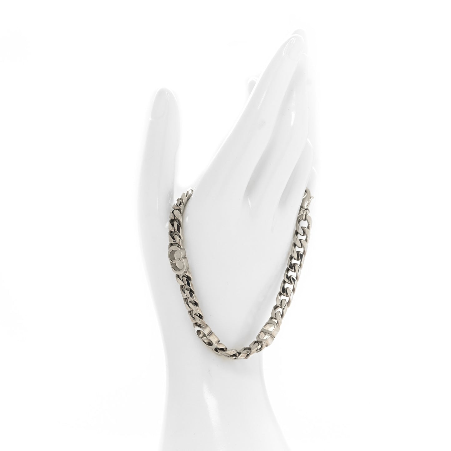 CD Icon Thin Chain Bracelet Silver