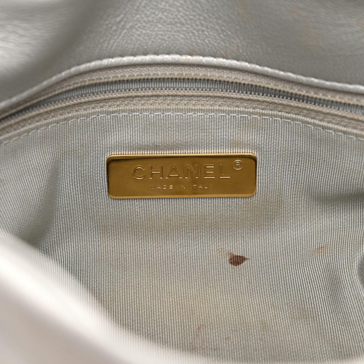 Chanel Metallic Goatskin Quilted Large Chanel 19 Flap Silver 6 of 15