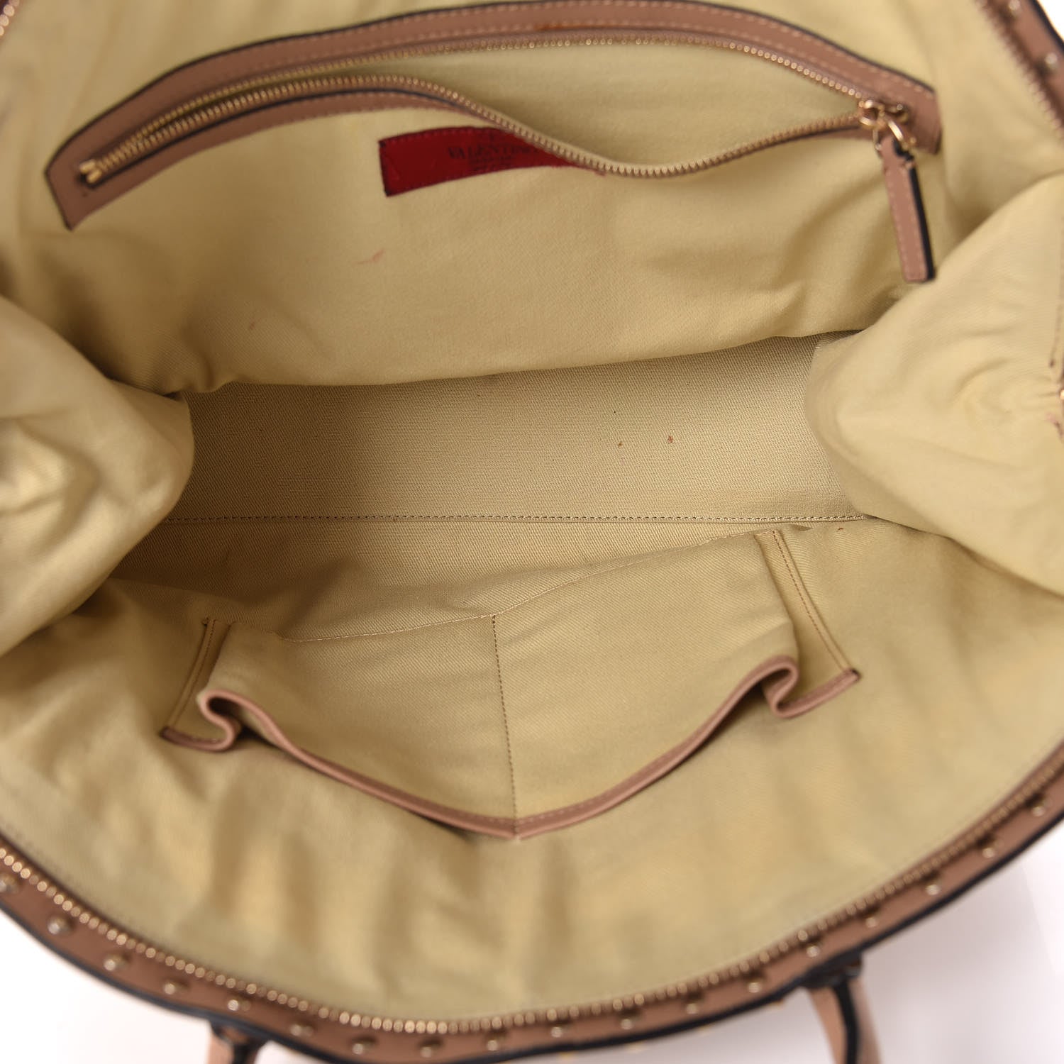Valentino Garavani Vitello Rockstud All Over Dome Shopper Taupe 7 of 16