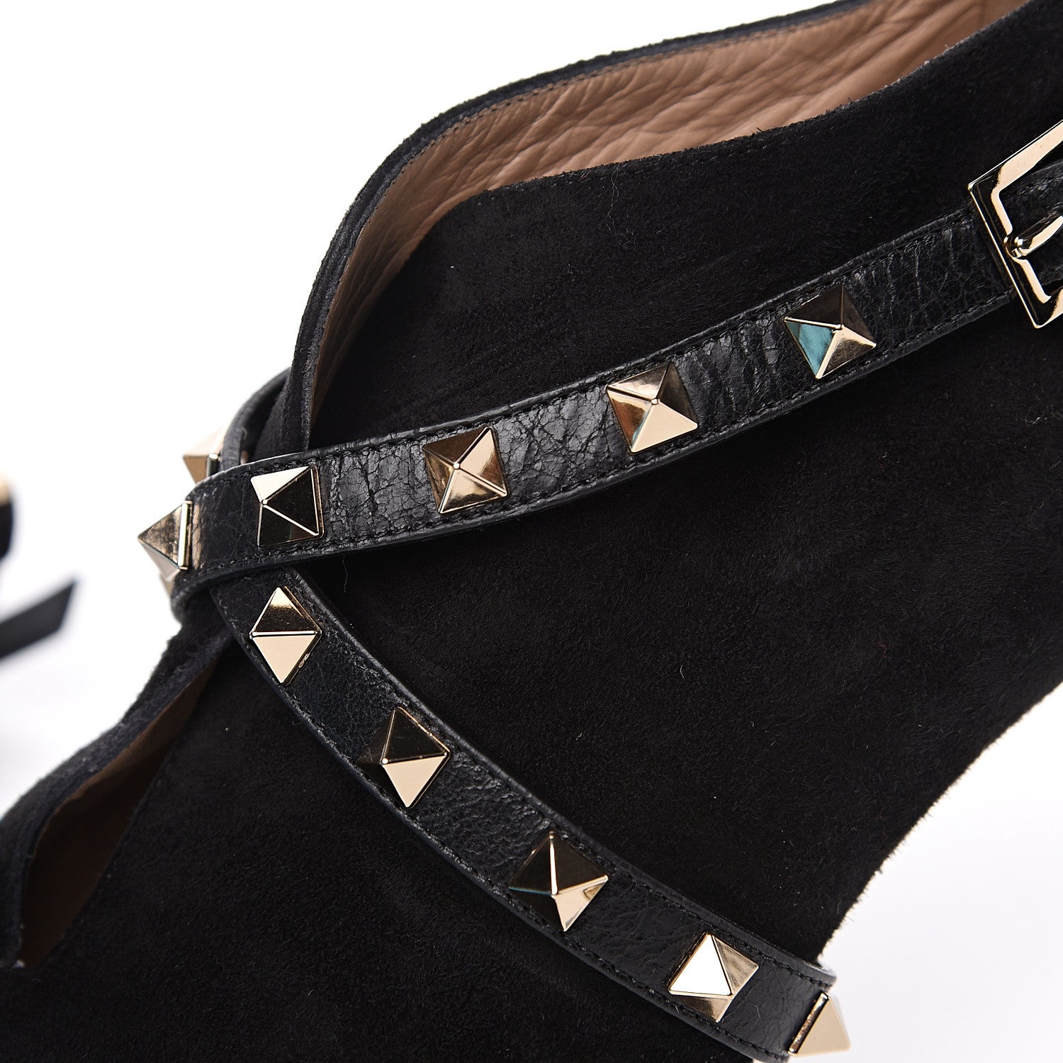 Valentino Garavani Suede Rockstud Crisscross Ankle Boots 38 Black 10 of 11