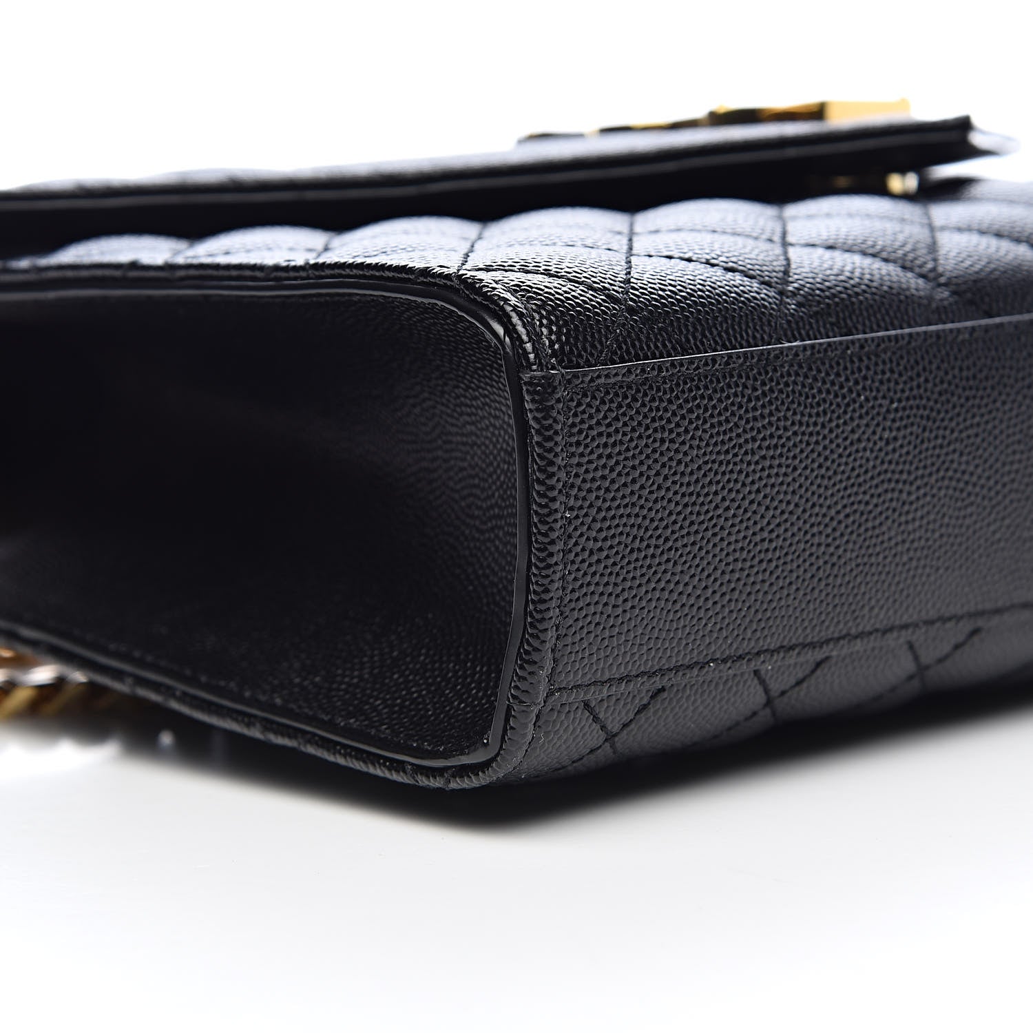 Saint Laurent Grain De Poudre Textured Mixed Matelasse Triquilt Medium Monogram Satchel Black 8 of 10