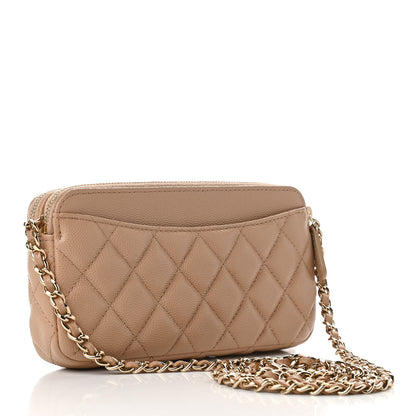Chanel Caviar Quilted Small Clutch With Chain Beige 3 of 16