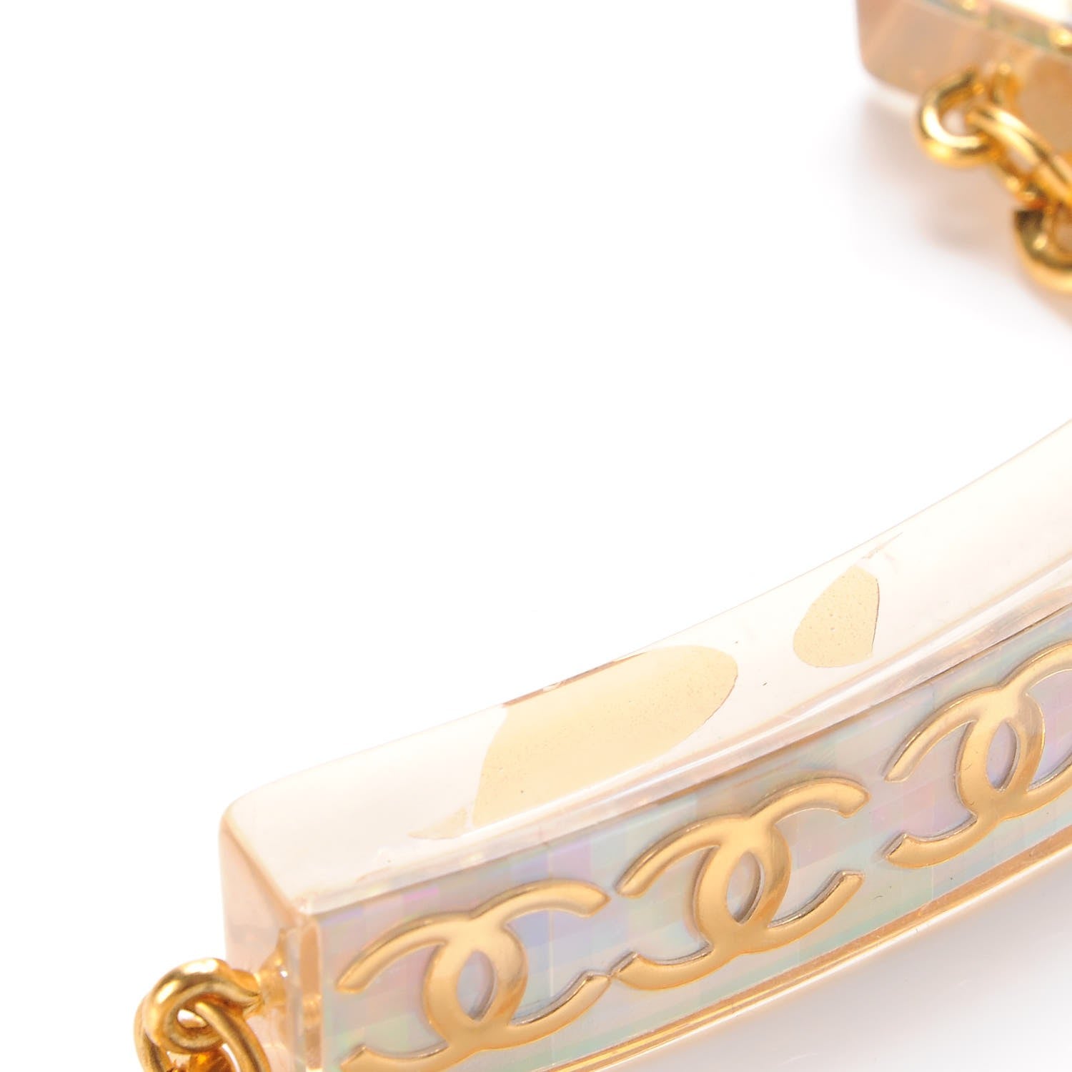 Chanel Chain Iridescent Resin CC Belt Gold 6 of 9