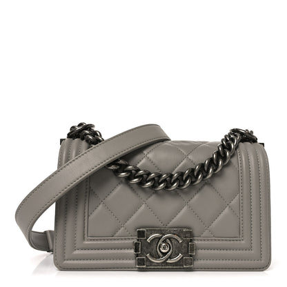 Chanel Calfskin Quilted Small Boy Flap Grey 1 of 9