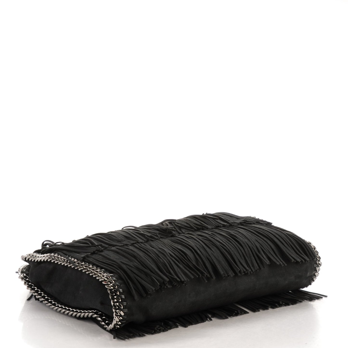 Eco Suede Fringe Small Falabella Tote Black