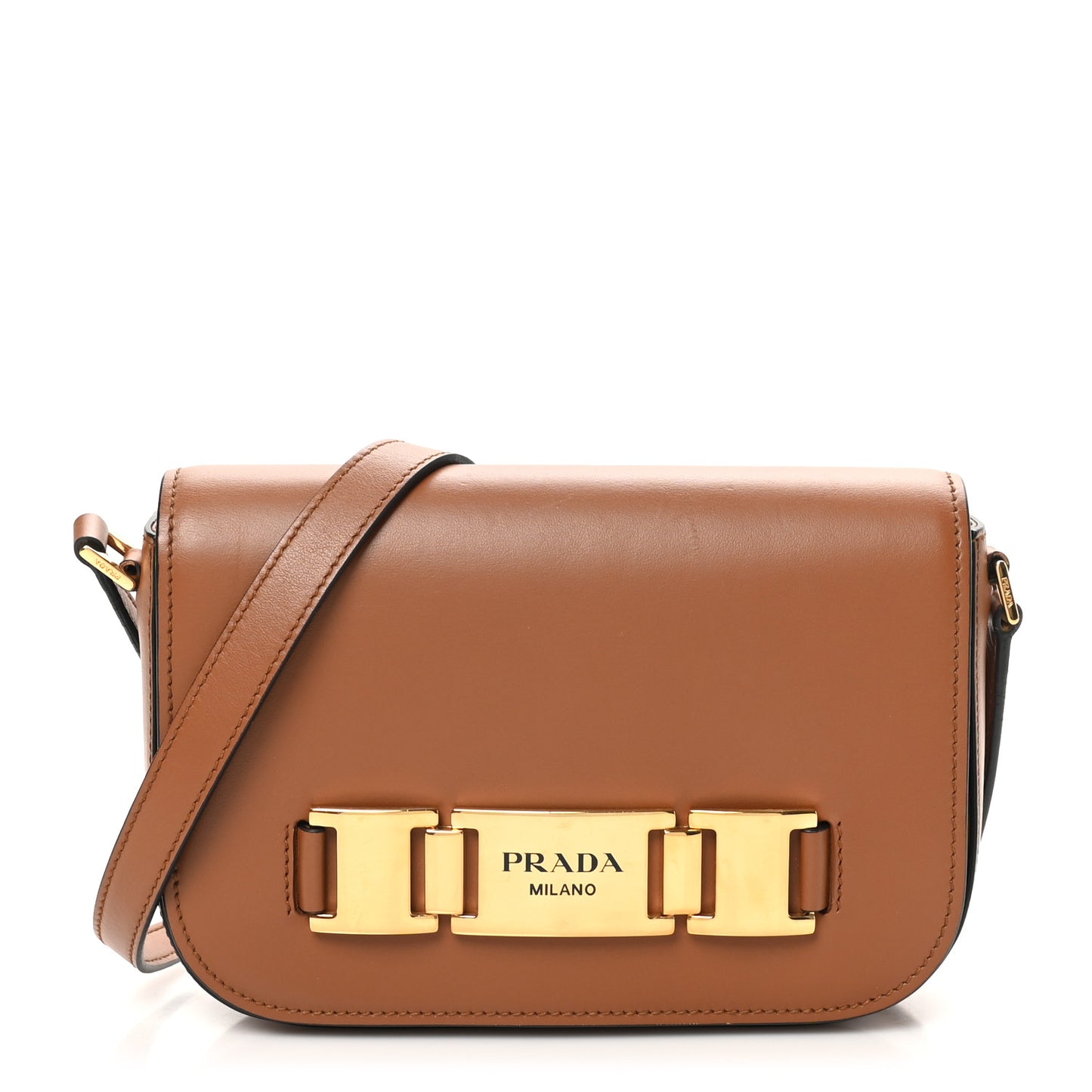City Calf Flap Shoulder Bag Cognac
