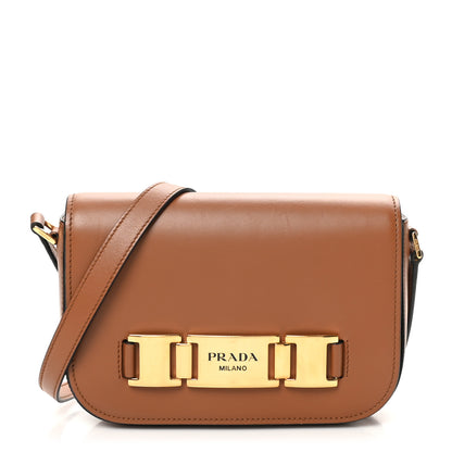 Prada City Calf Flap Shoulder Bag Cognac 1 of 9