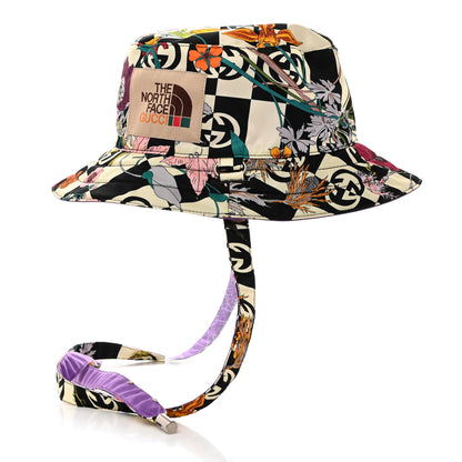 Gucci X THE NORTH FACE Econyl Nylon Floral Reversible Self-Tie Bucket Hat Purple 4 of 8