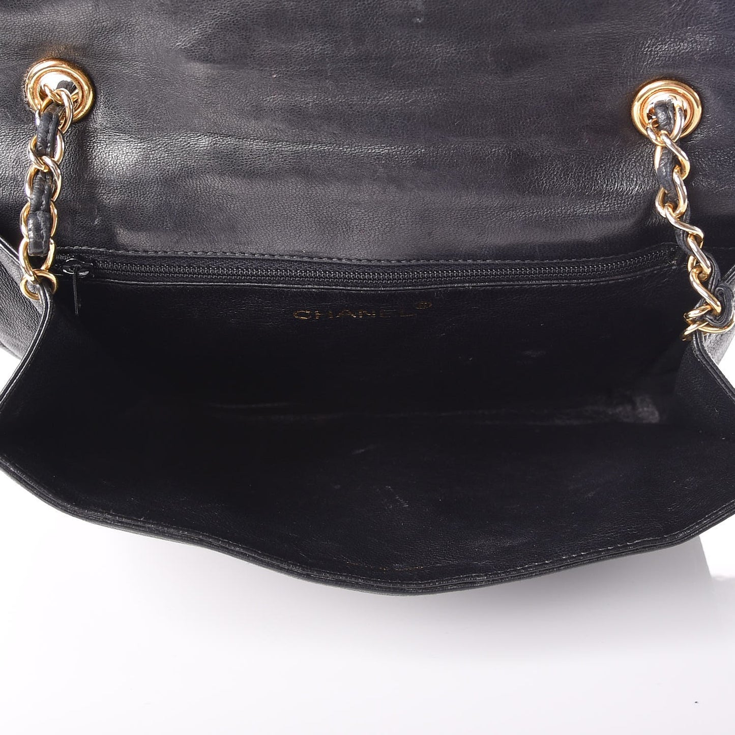 Lambskin Quilted Small Single Flap Black