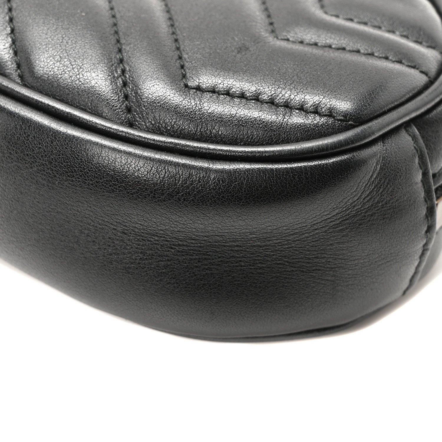 Gucci Calfskin Matelasse GG Marmont Belt Bag 75 30 Black 10 of 10