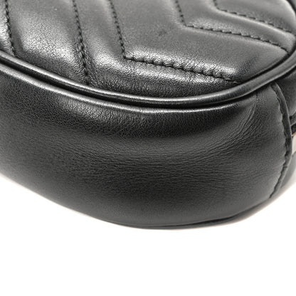 Gucci Calfskin Matelasse GG Marmont Belt Bag 75 30 Black 10 of 10
