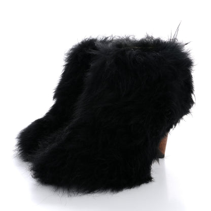 Chanel Fur Ankle Boots 37 Black 4 of 11