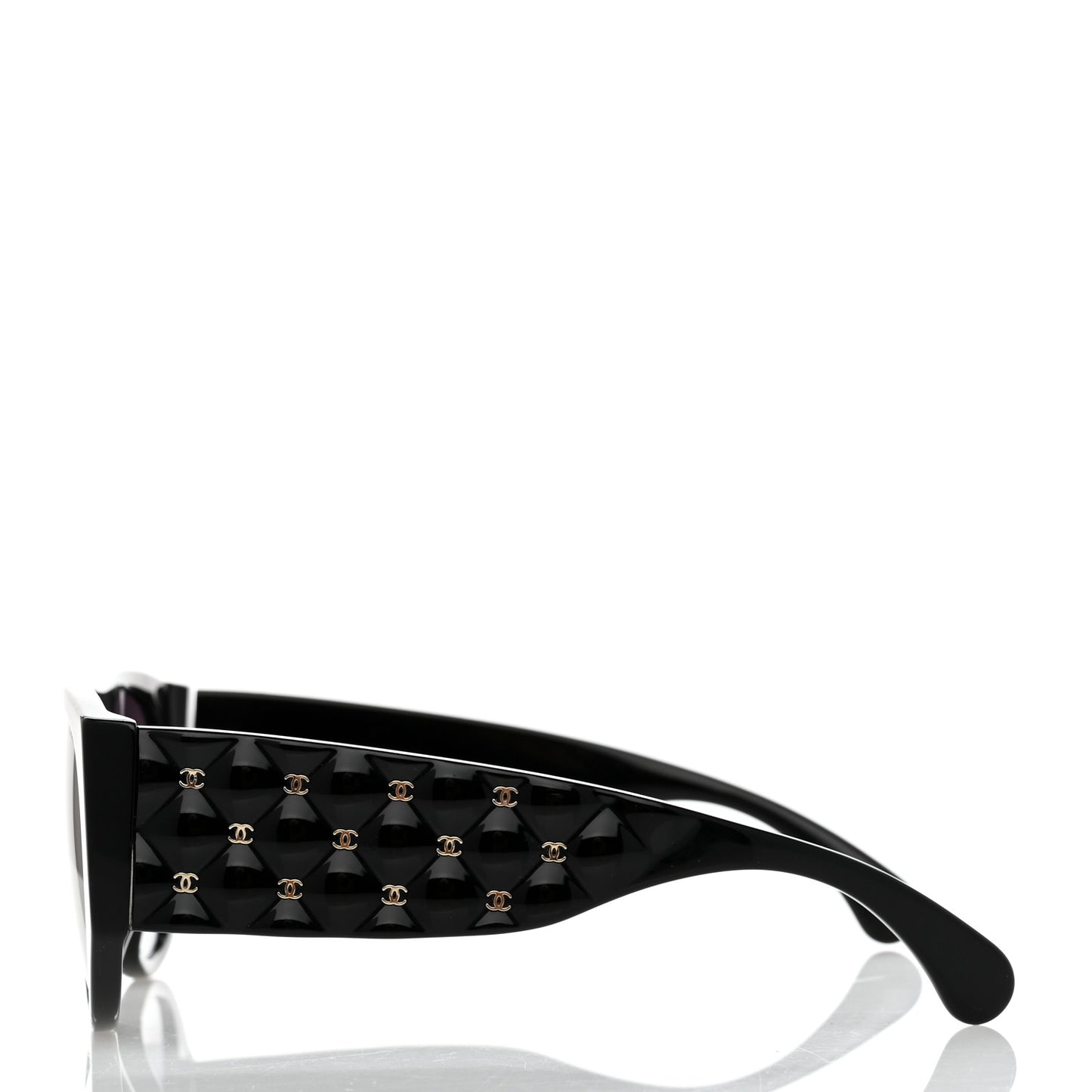 Acetate Quilted CC Pilot Sunglasses 71465A Black
