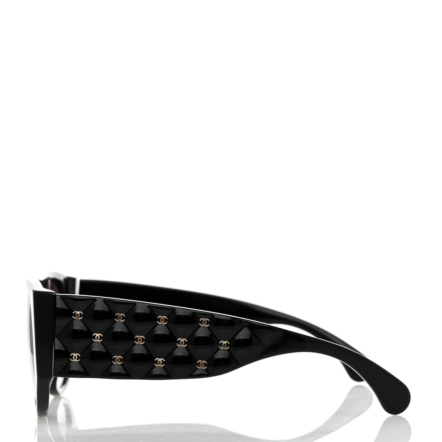Chanel Acetate Quilted CC Pilot Sunglasses 71465A Black 3 of 7