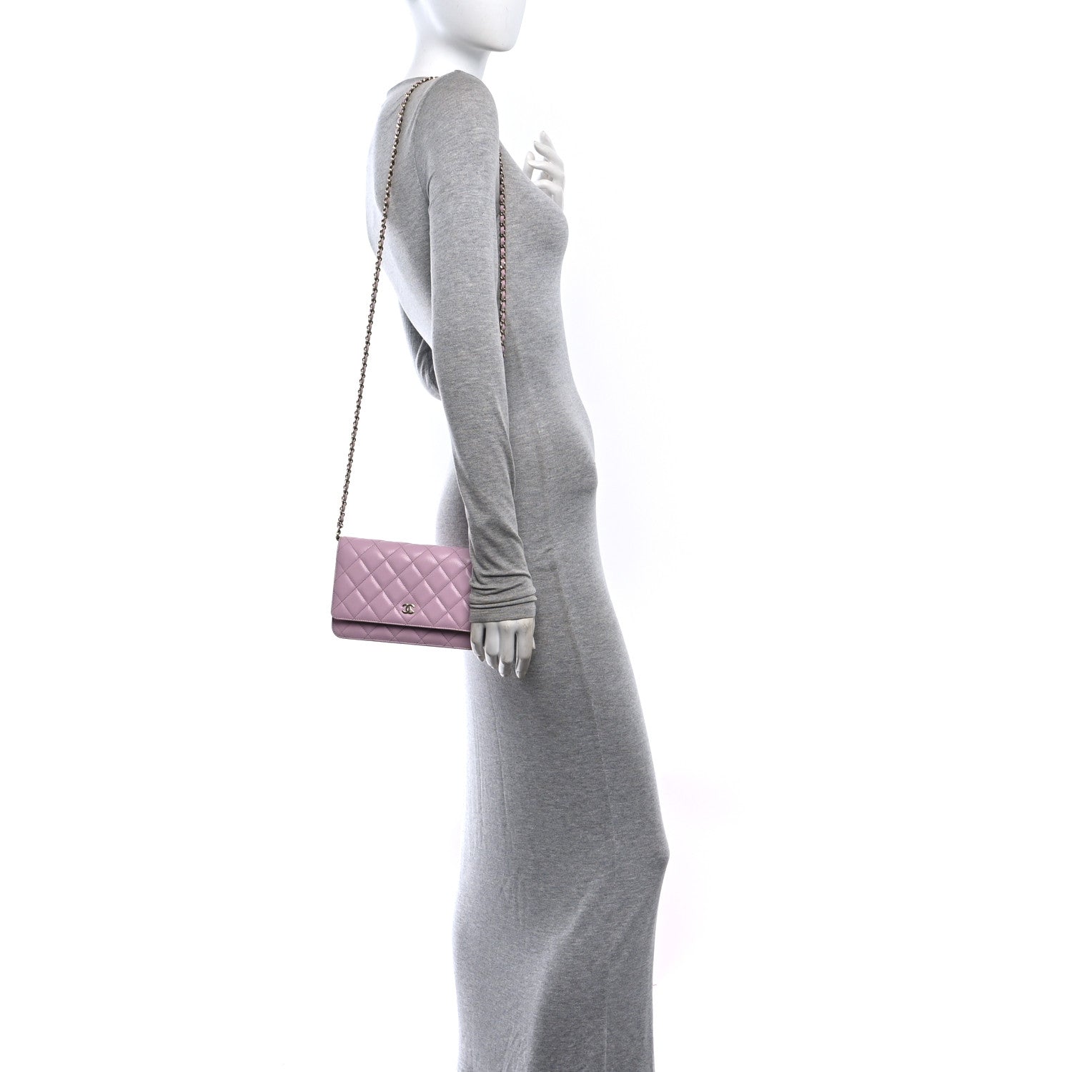 Chanel Caviar Quilted Wallet on Chain WOC Light Pink 2 of 12