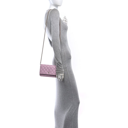 Chanel Caviar Quilted Wallet on Chain WOC Light Pink 2 of 12