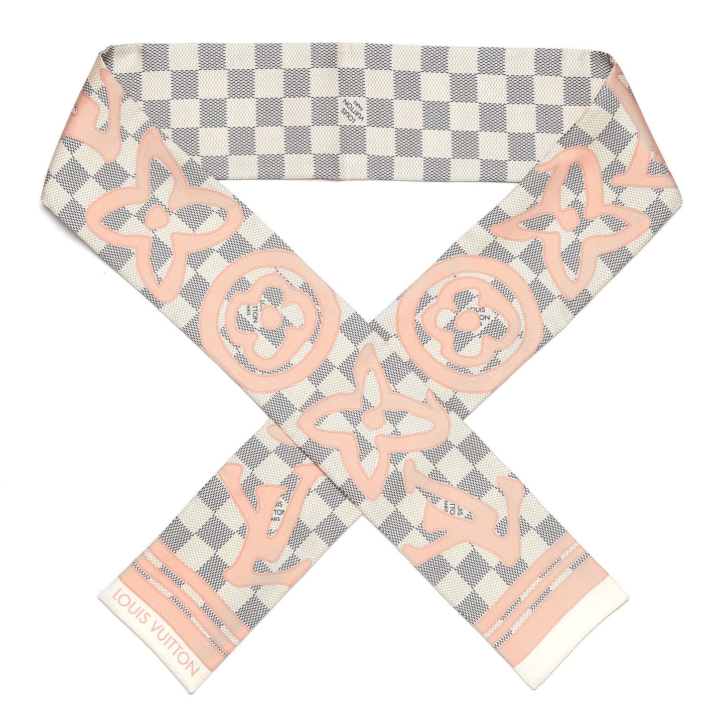 Silk Damier Azur Tahitienne Bandeau Rose Ballerine