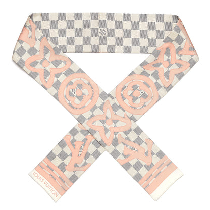 Louis Vuitton Silk Damier Azur Tahitienne Bandeau Rose Ballerine 1 of 2
