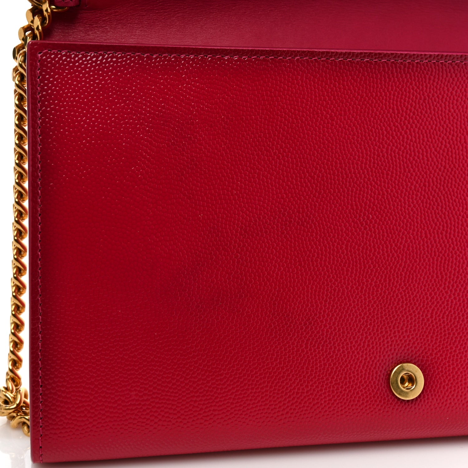 Saint Laurent Grain de Poudre Classic Letters Chain Wallet Fuchsia 9 of 21