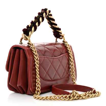Chanel Iridescent Calfskin Quilted Mini Straight Lined Flap Red 3 of 14