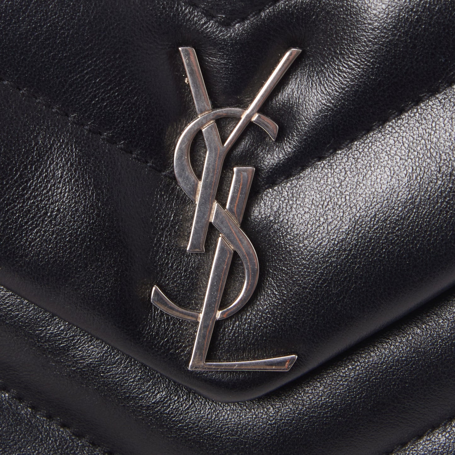 Calfskin Y Quilted Monogram Toy Loulou Crossbody Bag Black