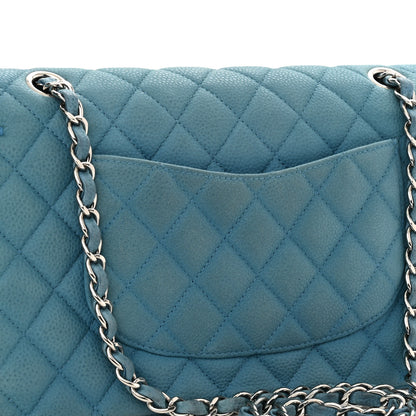 Chanel Iridescent Caviar Quilted Medium Double Flap Blue 11 of 11