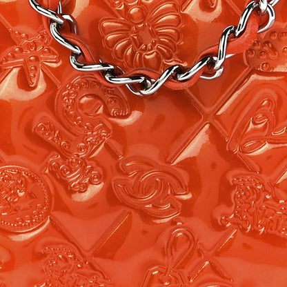 Chanel Patent Calfskin Lucky Symbols Pochette Coral 7 of 10