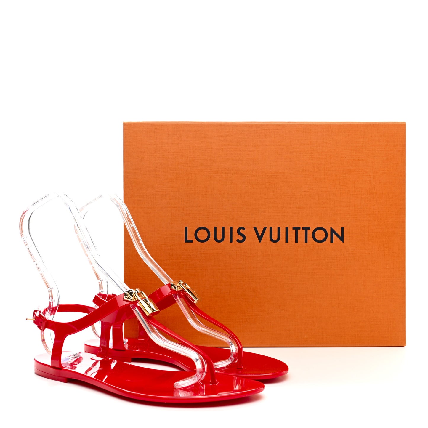 Rubber Bikini Thong Flat Sandals 41 Red
