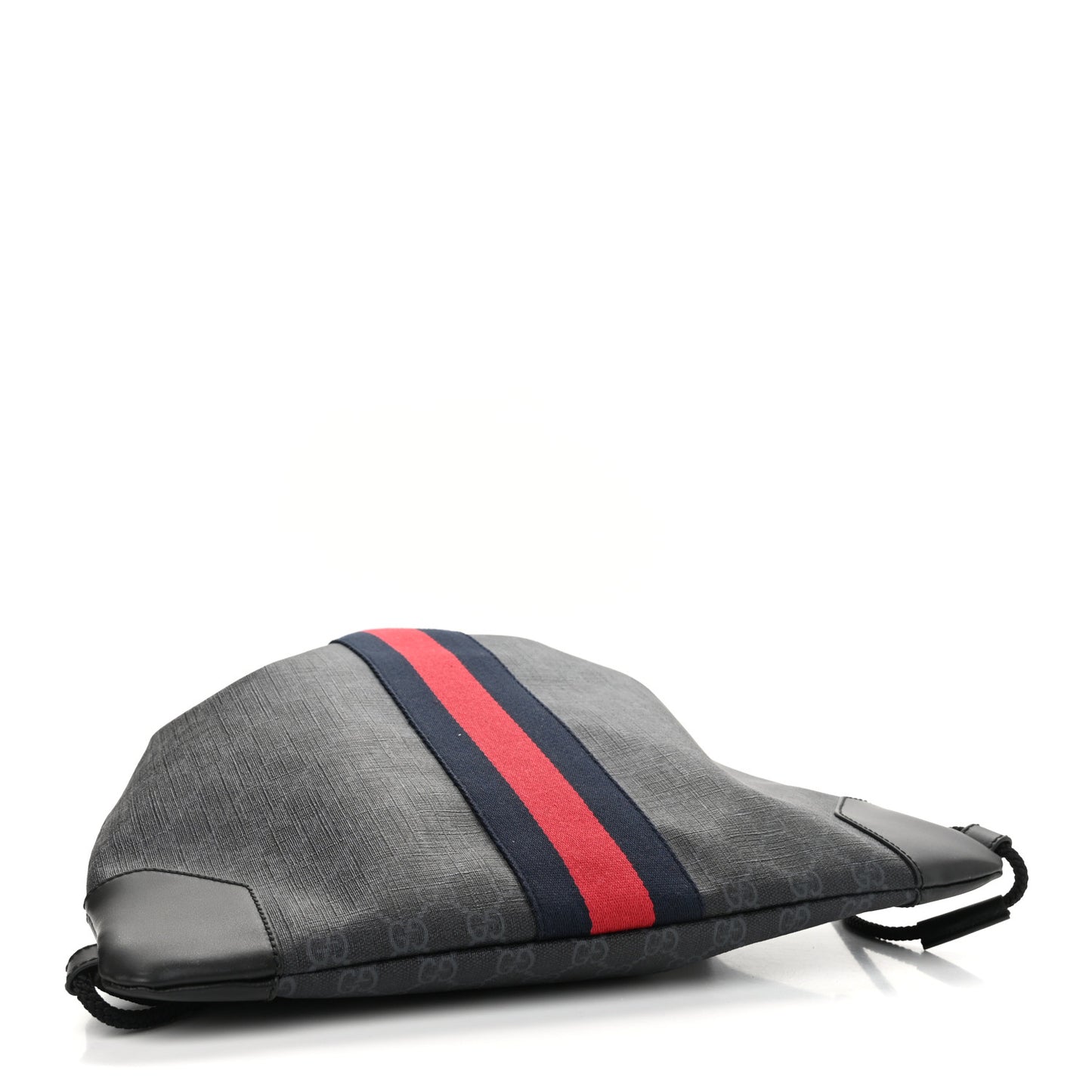 Soft GG Supreme Monogram Appia Calfskin Web Drawstring Backpack Black