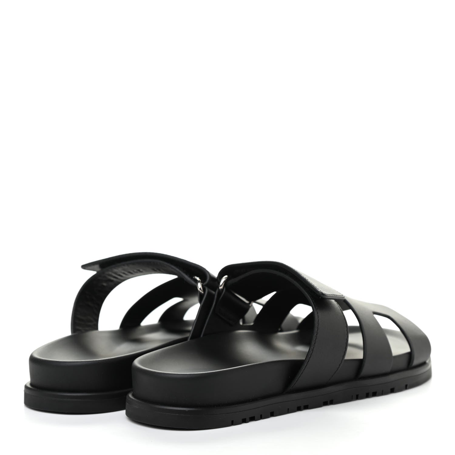 Hermes Calfskin Womens Chypre Sandals 37 Black 4 of 8