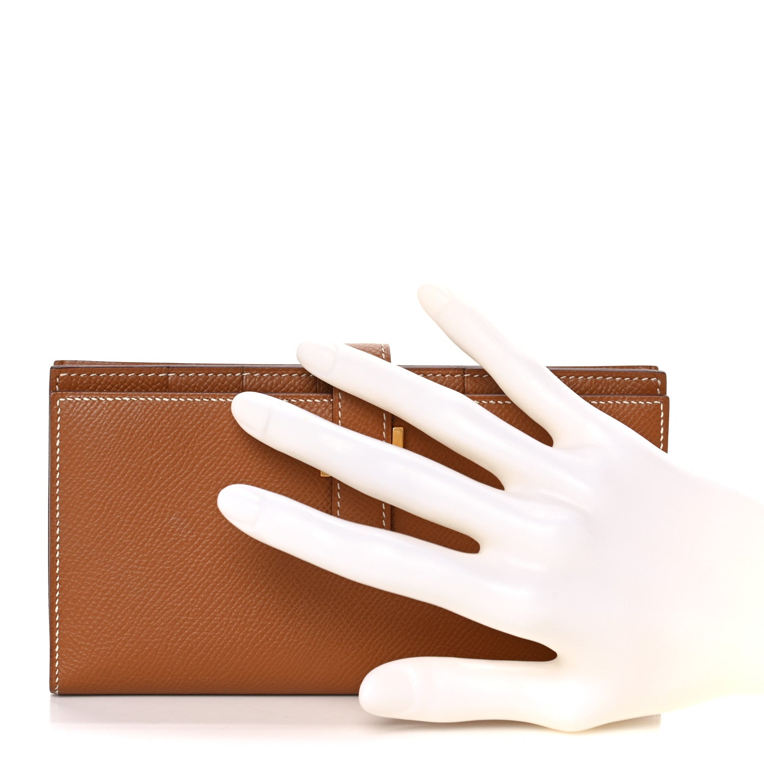 Hermes Epsom Bearn Gusset Wallet Gold 2 of 12