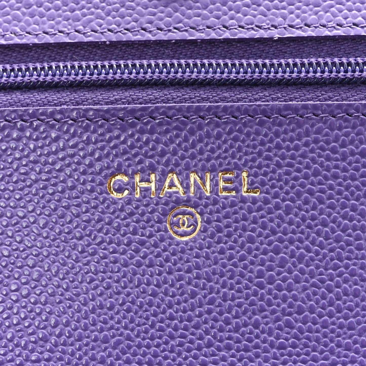 Caviar Quilted Wallet On Chain WOC Purple
