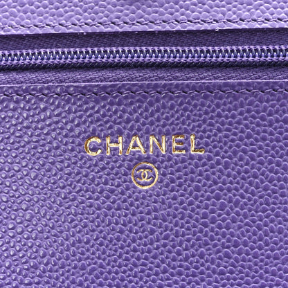 Chanel Caviar Quilted Wallet On Chain WOC Purple 6 of 12