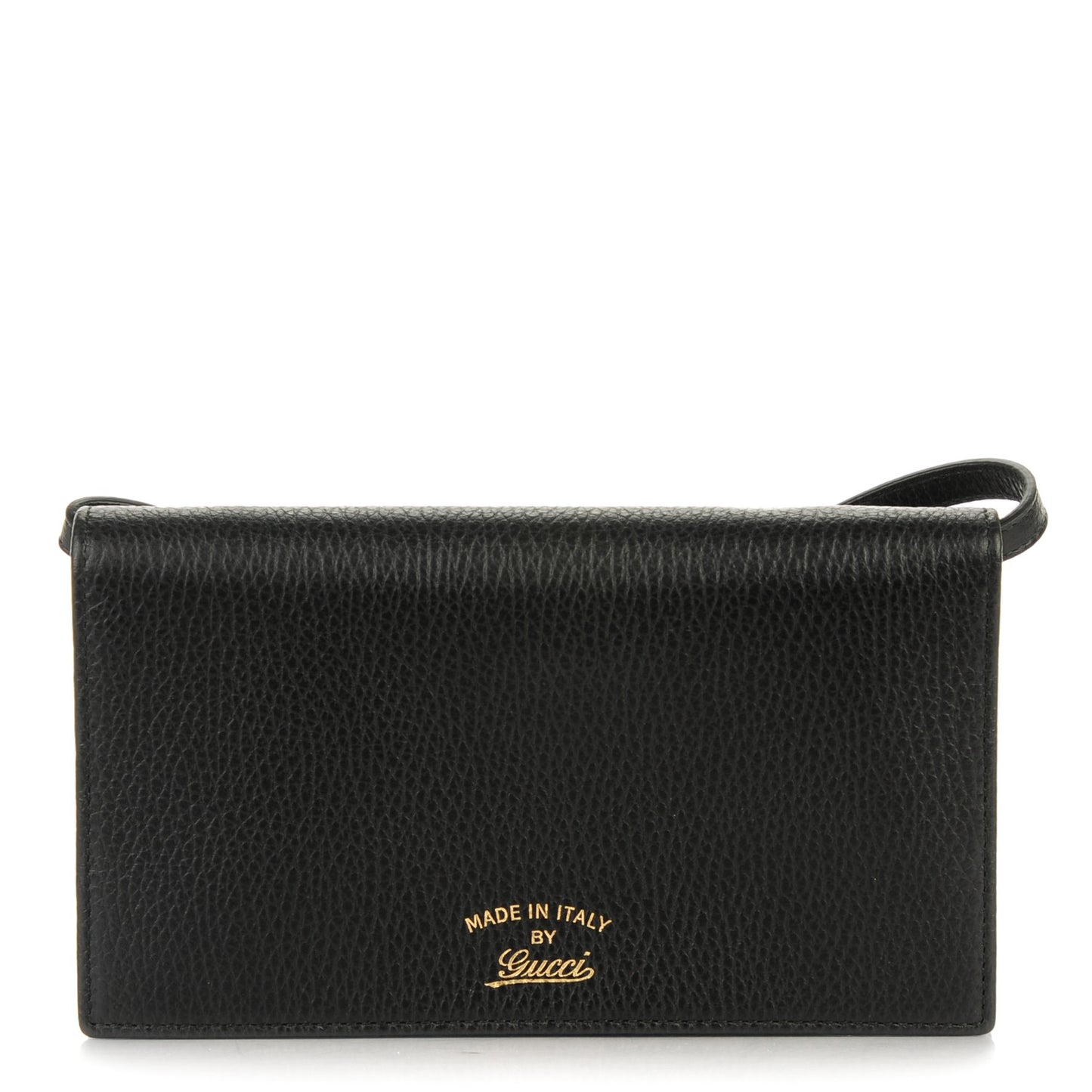 Dollar Calfskin Mini Swing Wallet Bag Black