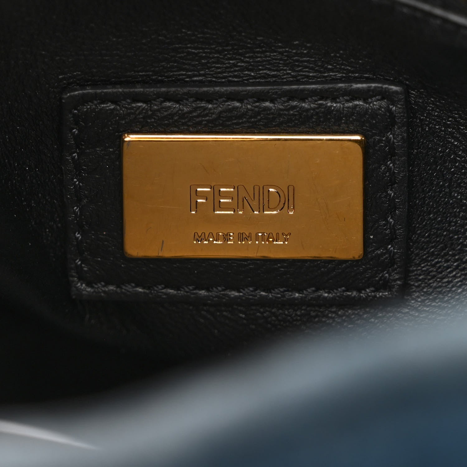 Fendi Velvet Vitello Seta Lace Up Mini Peekaboo Iconic Satchel Blue 7 of 11