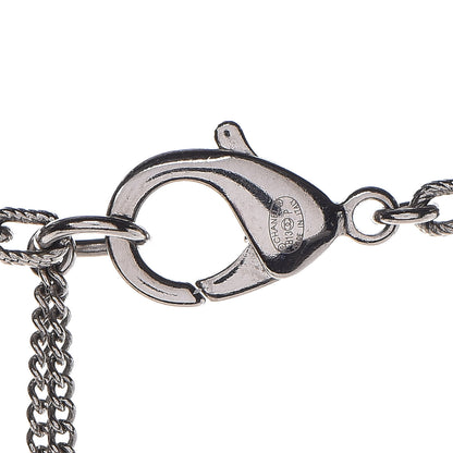 Chanel Crystal Pearl CC Long Necklace Silver 4 of 7