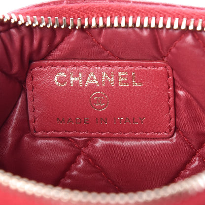 Chanel Lambskin Quilted Small Cosmetic Case Dark Pink 6 of 12