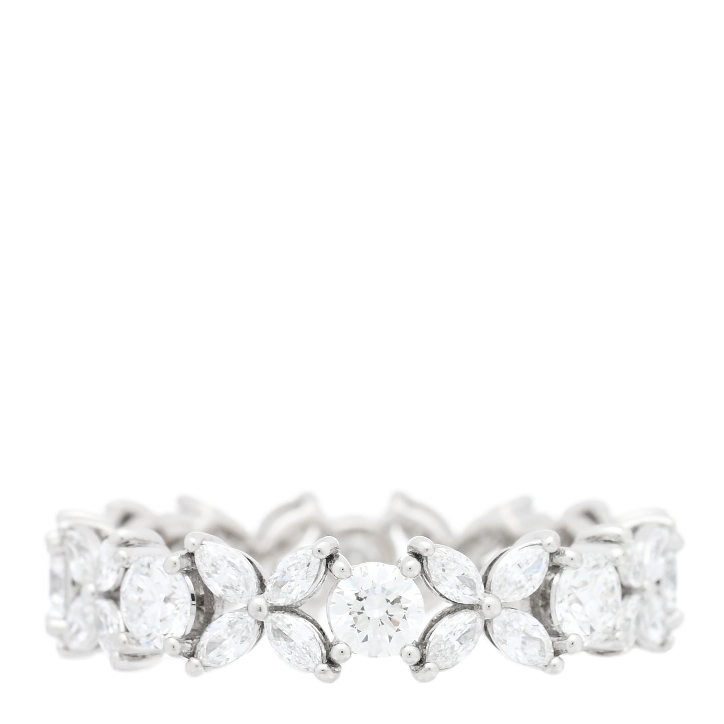 Platinum Diamond Victoria Alternating Band Ring 54 6.75