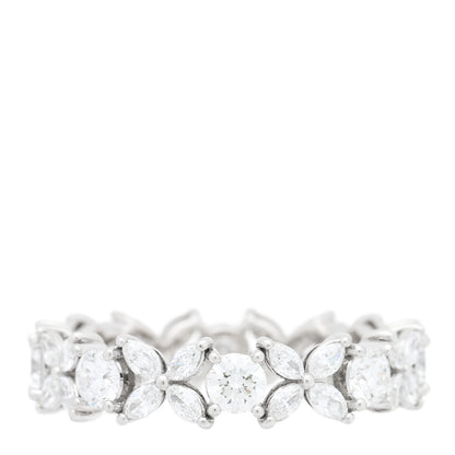 Tiffany Platinum Diamond Victoria Alternating Band Ring 54 6.75 3 of 5