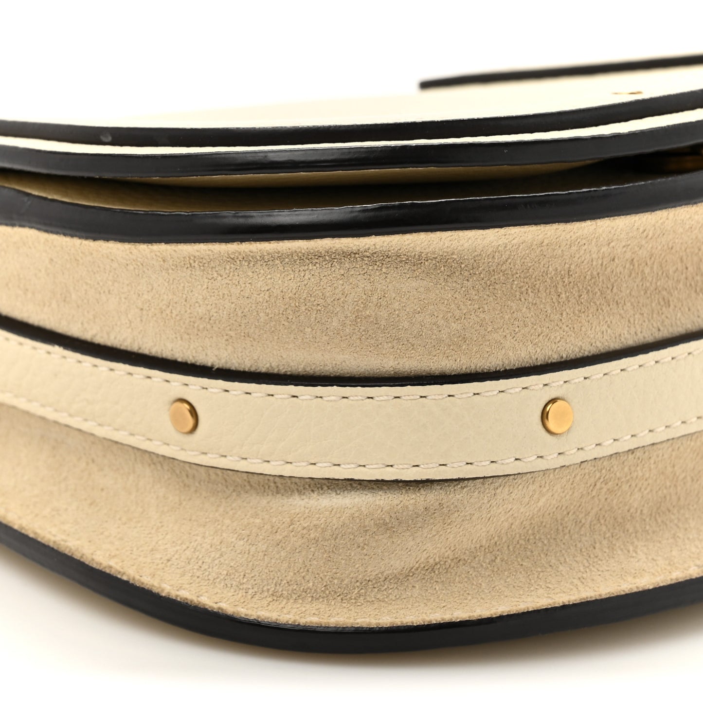 Calfskin Suede Small Nile Bracelet Bag Off White