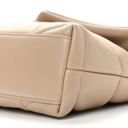 Saint Laurent Lambskin Quilted Toy Loulou Puffer Monogram Chain Satchel Nude Powder 11 of 12