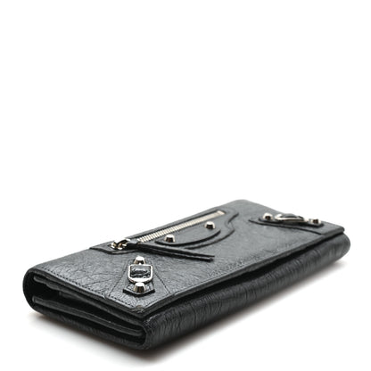 Balenciaga Agneau Classic Silver Hardware Money Wallet Gris Fossile 4 of 7