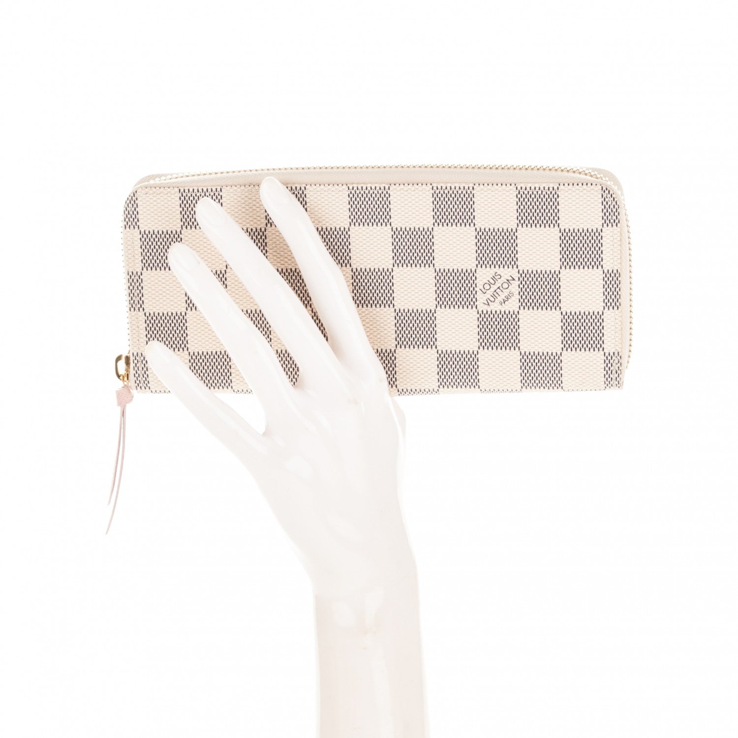 Louis Vuitton Damier Azur Clemence Wallet Rose Ballerine 2 of 7