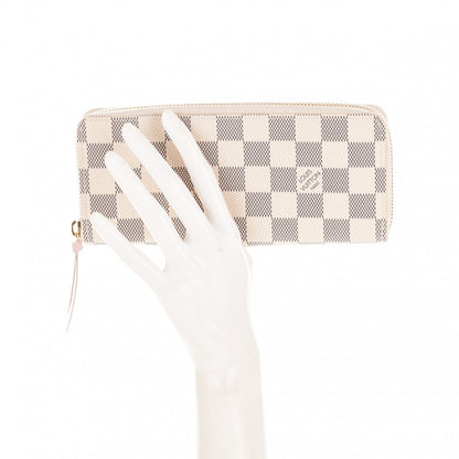 Louis Vuitton Damier Azur Clemence Wallet Rose Ballerine 2 of 7