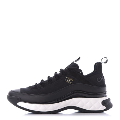 Chanel Velvet Calfskin Mixed Fibers CC Sneakers 37 Black 1 of 11