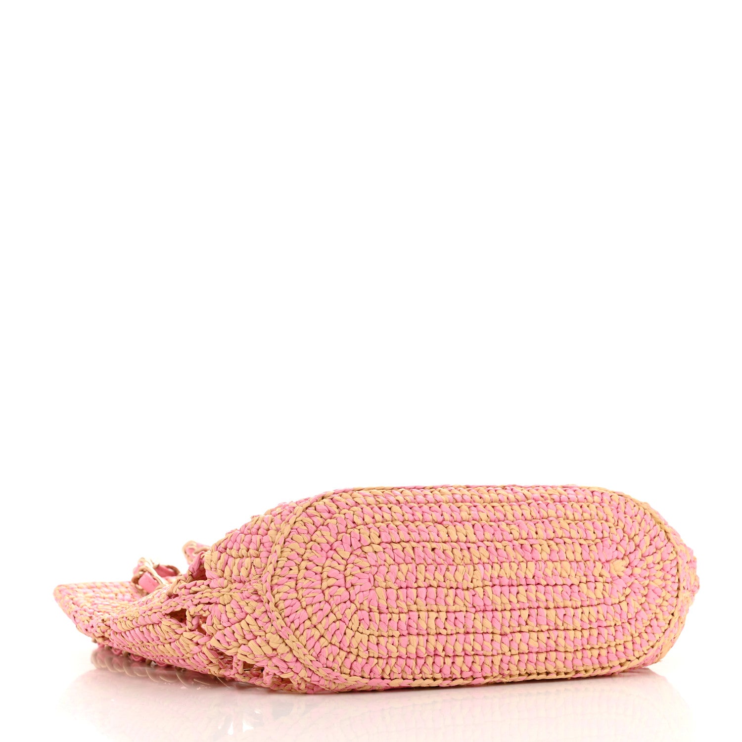 Chanel Raffia Effect Braided Small Shopping Bag Beige Pink 5 of 13