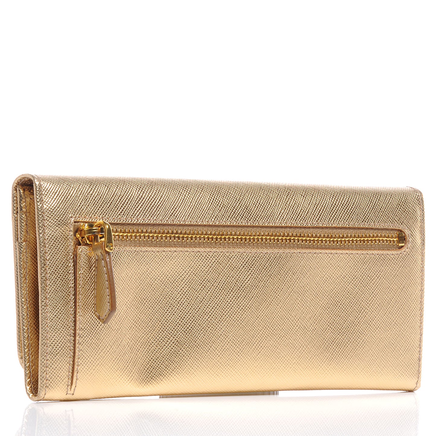 Saffiano Continental Flap Wallet Platino