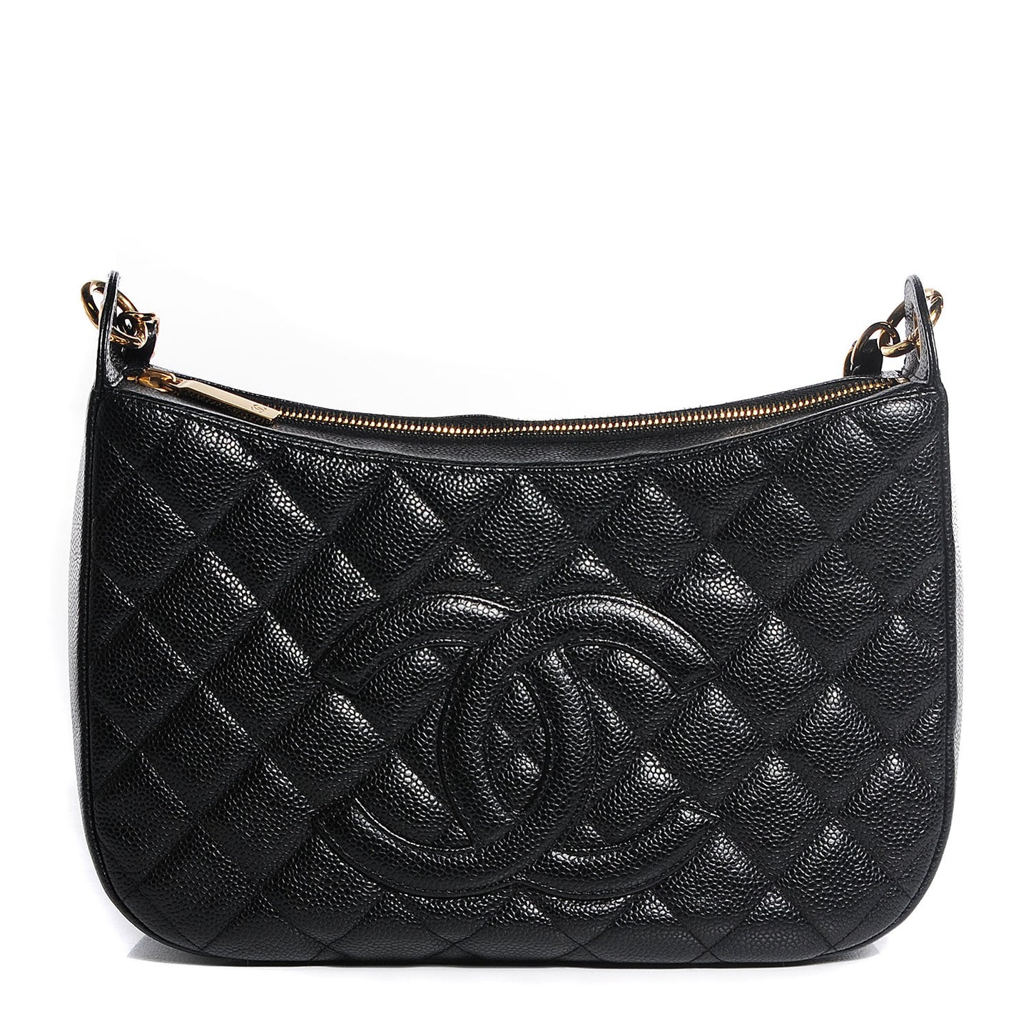 Caviar Quilted Hobo Black