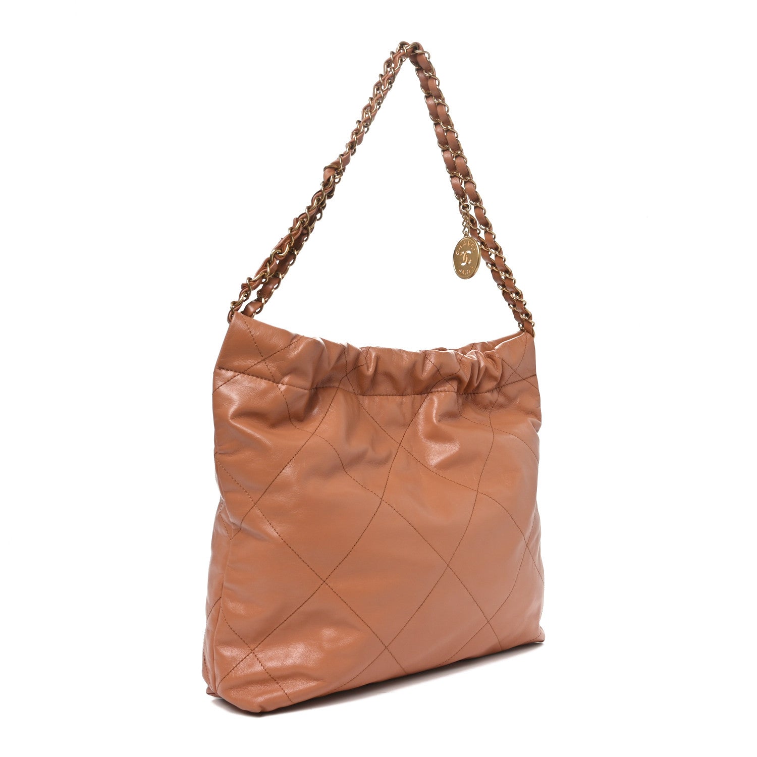 Chanel Shiny Calfskin Quilted Small Chanel 22 Beige 4 of 11